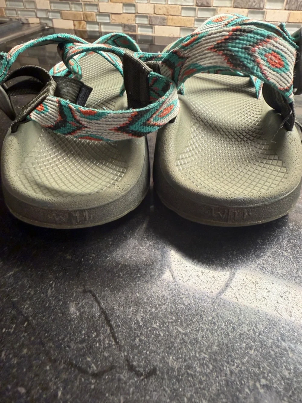 Teva Women's Tegu Green and Multi Strappy Z1 Sandals